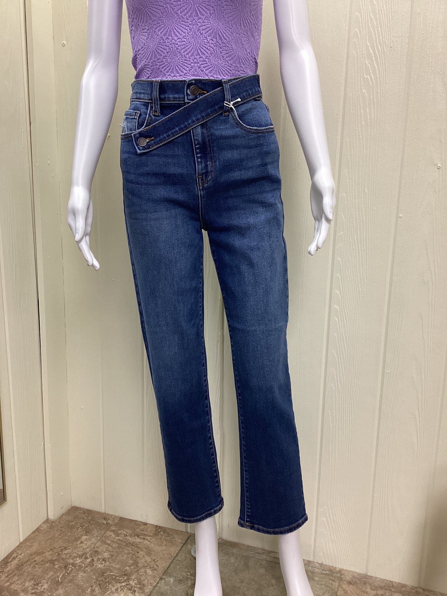 Cross Belt High Rise Straight Jeans