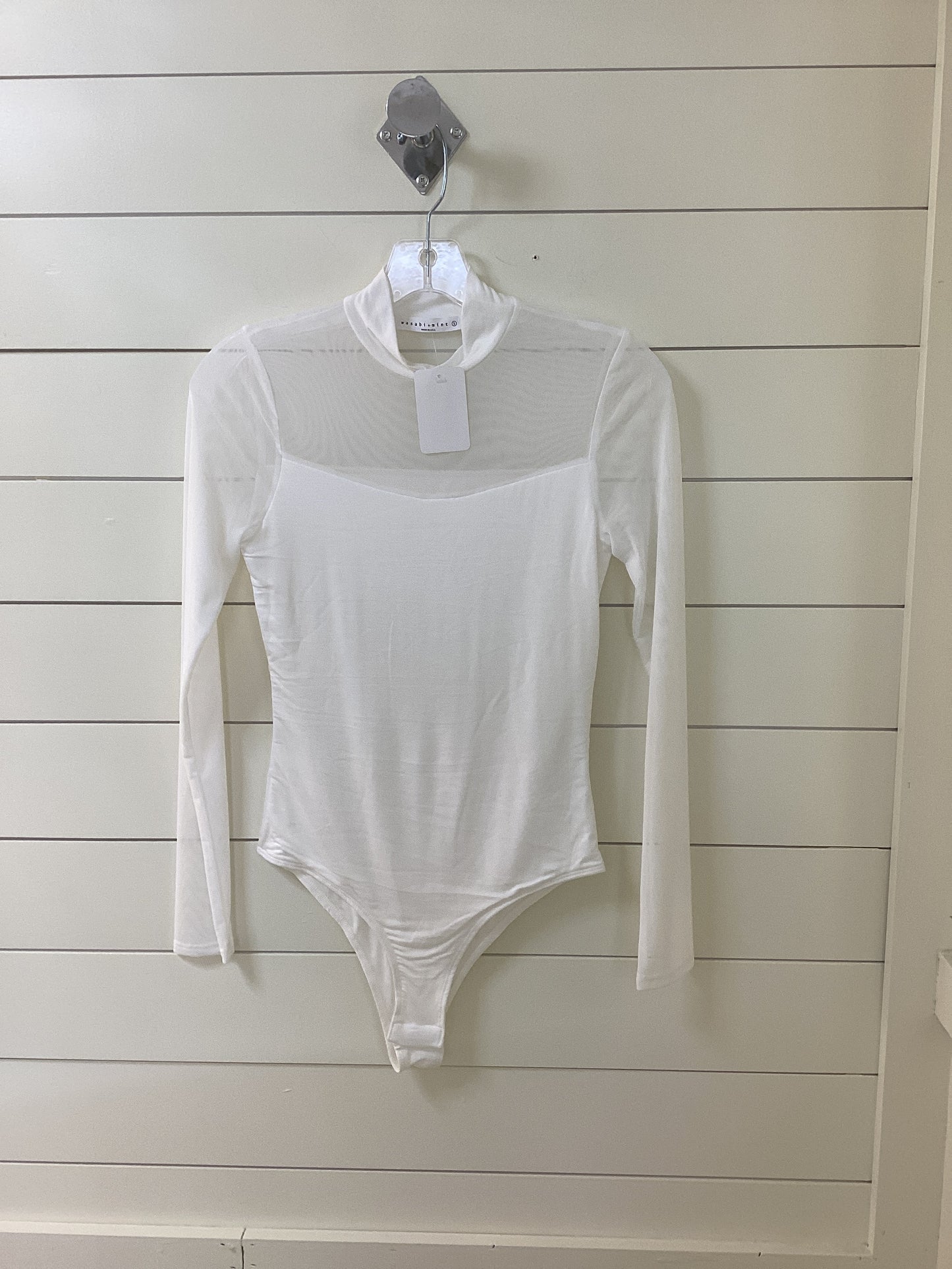 High Neck Bodysuit w/ Mesh Sleeves