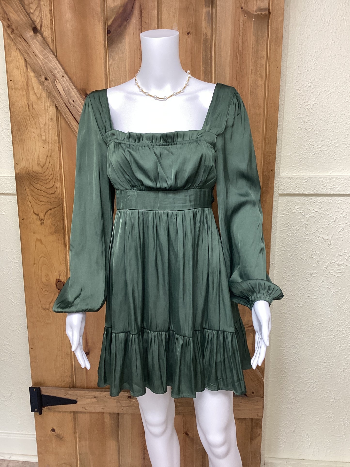 Moss Green Short Dress