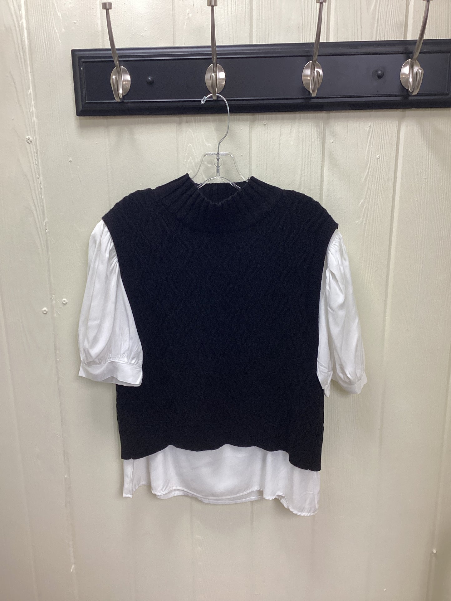 Mock Neck Contrast Layered Top
