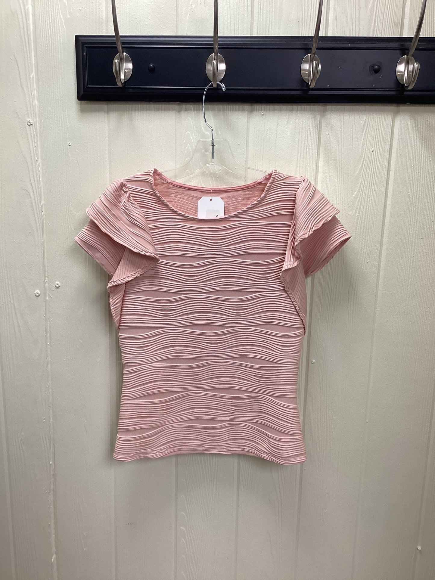 Apricot Pink Ruffle Blouse