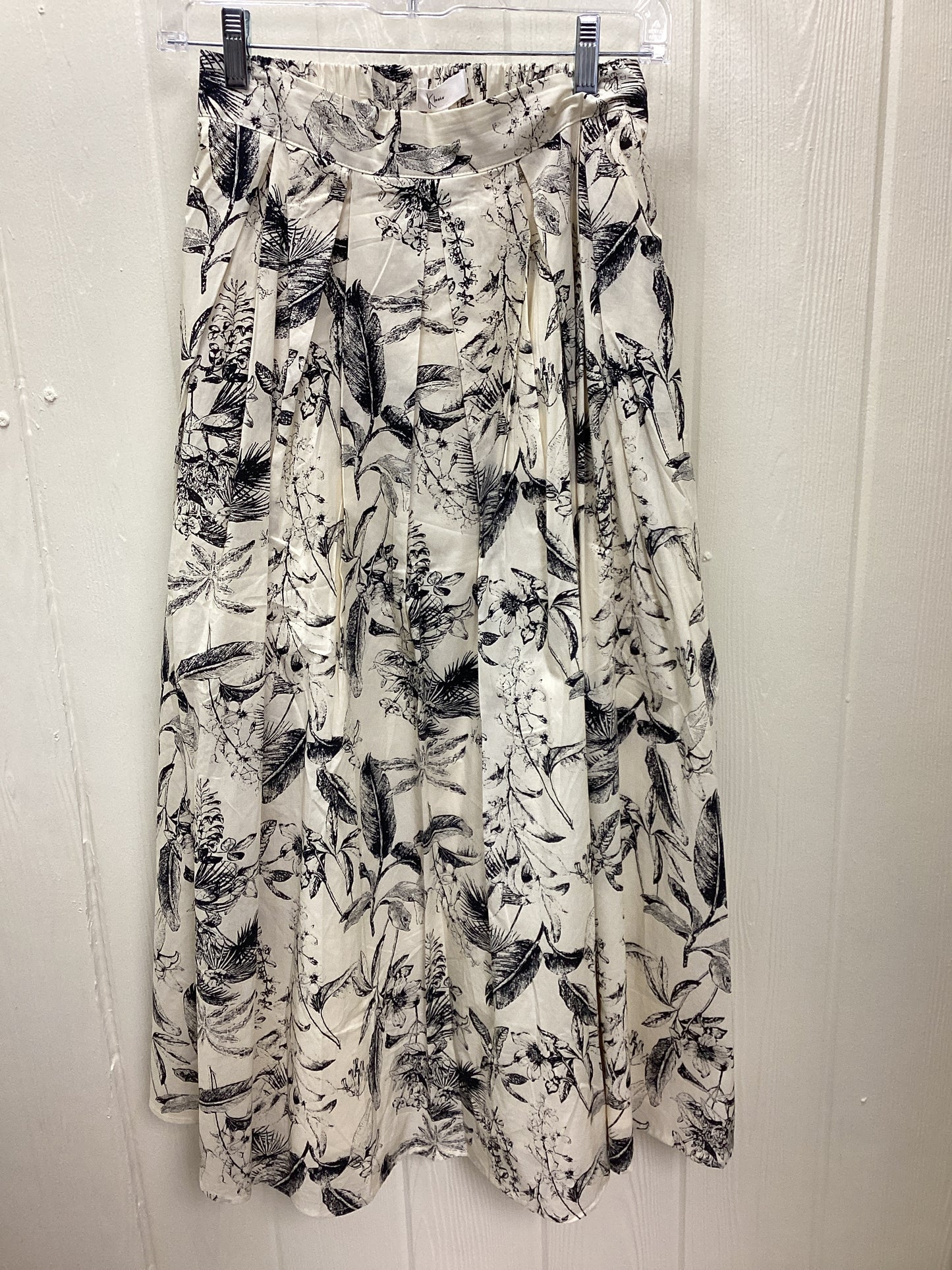 Floral Sleeveless Tunic Top Pleated Midi Skirt Set