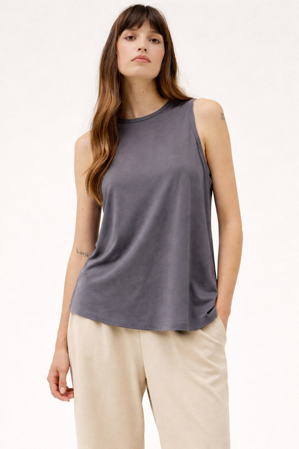Blue Pearl Cotton Swing Tank Top
