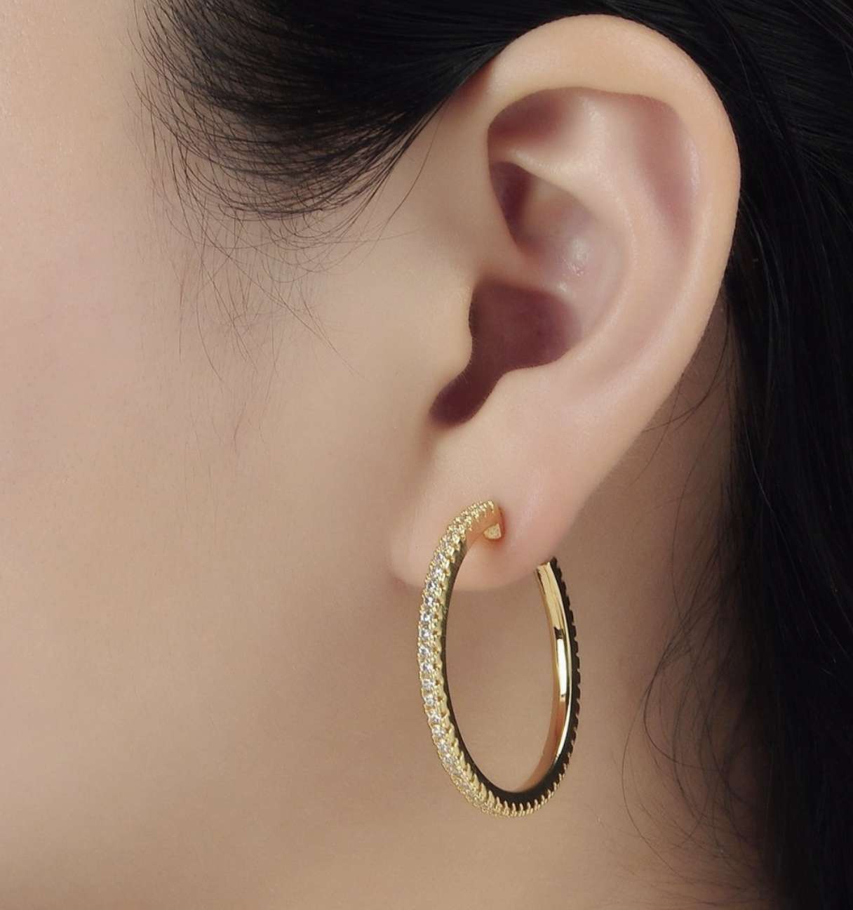 C-Shaped Hoop Earring