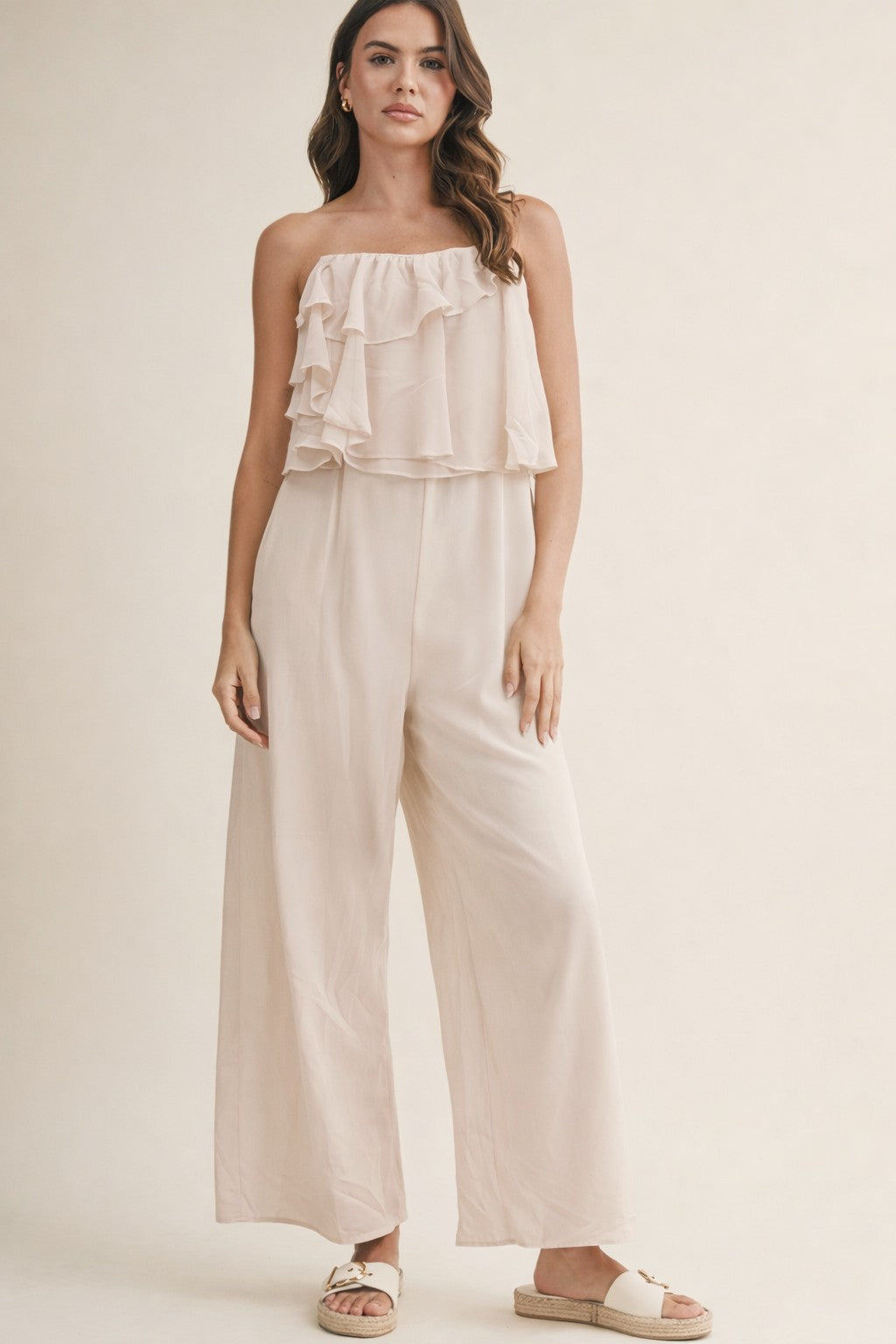 Chiffon Ruffles Tube Jumpsuit