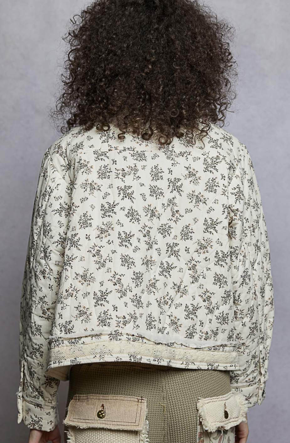 Crochet Pocket Quilted Jacket