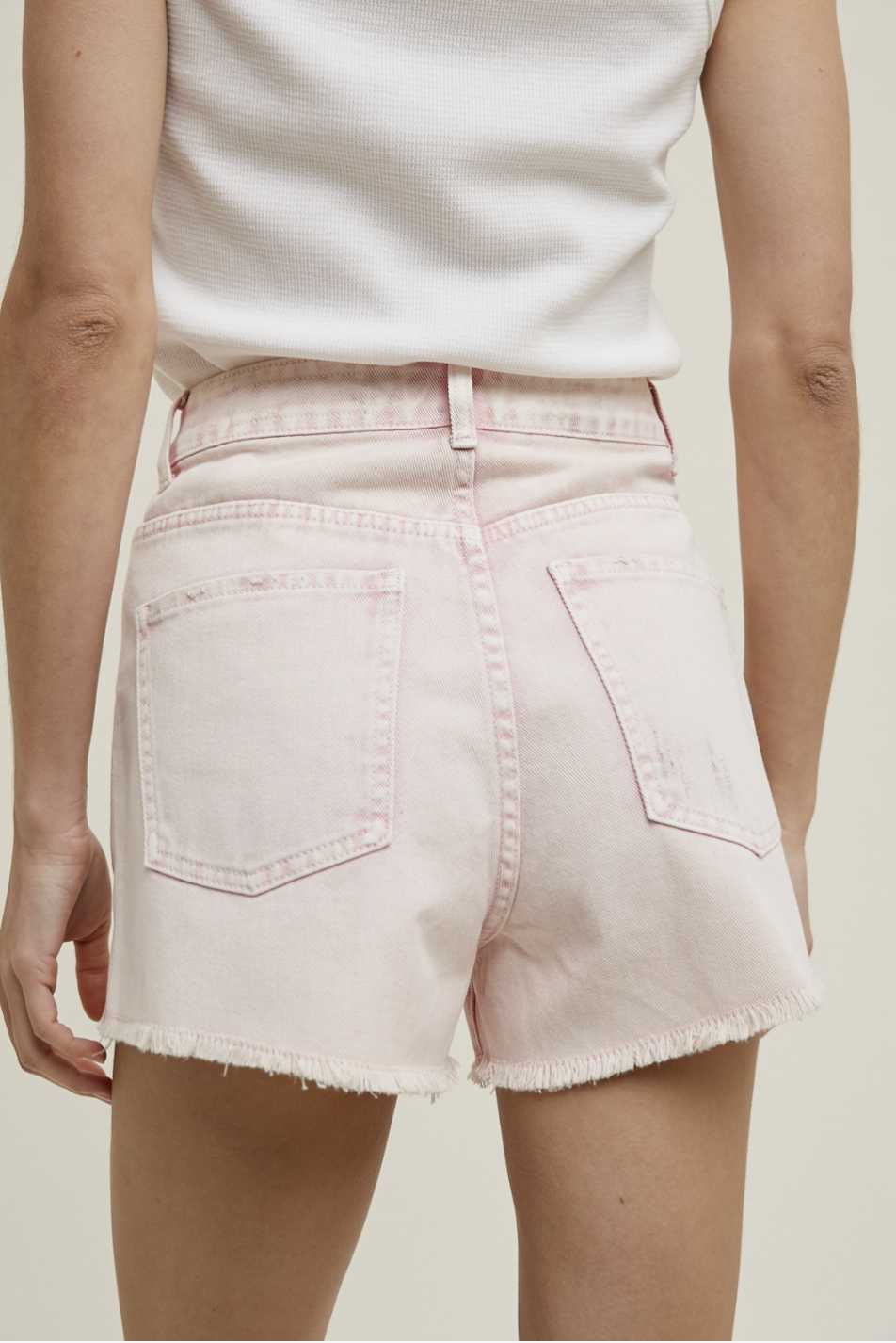 Denim Distressed Detail Shorts