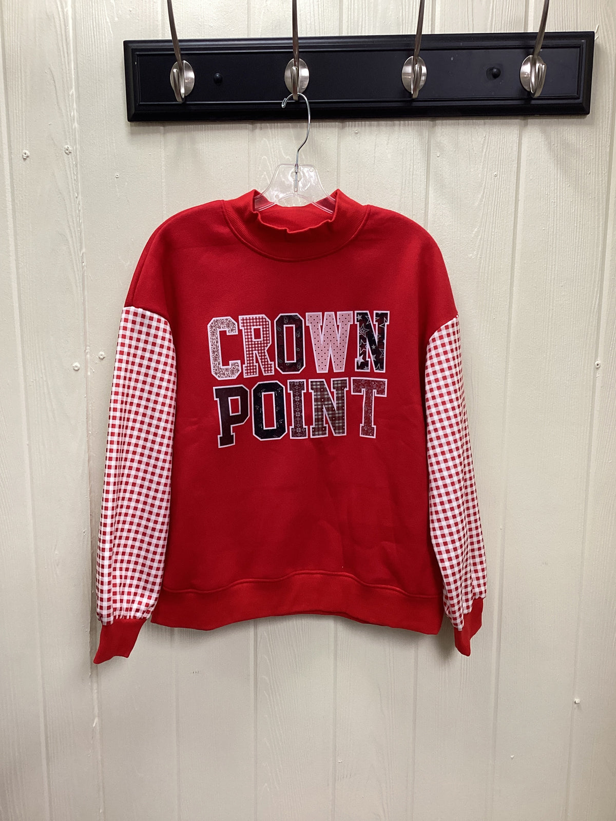 Logo Plaid Mock Neck Sweatshirt