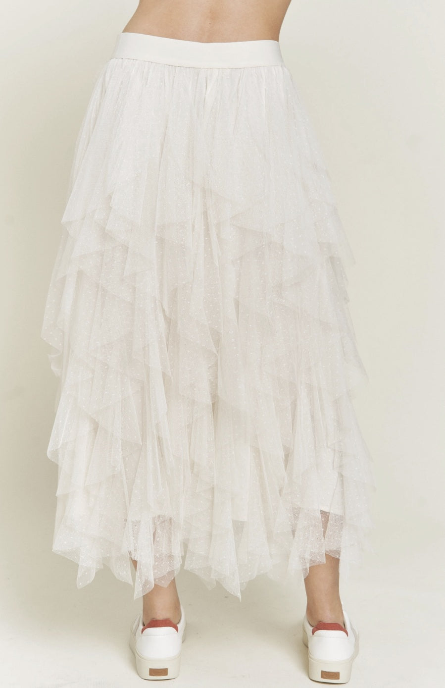 JBJ Cream Long Skirt