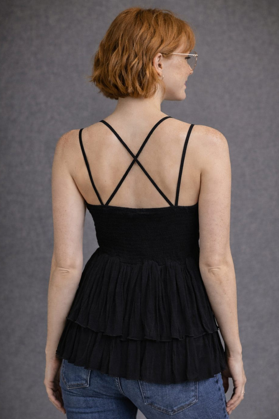 Lace Ruffle Cami Tank Top