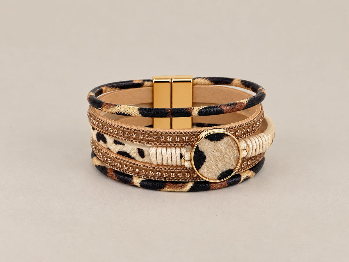 Leopard Print Multi Leather Bracelet
