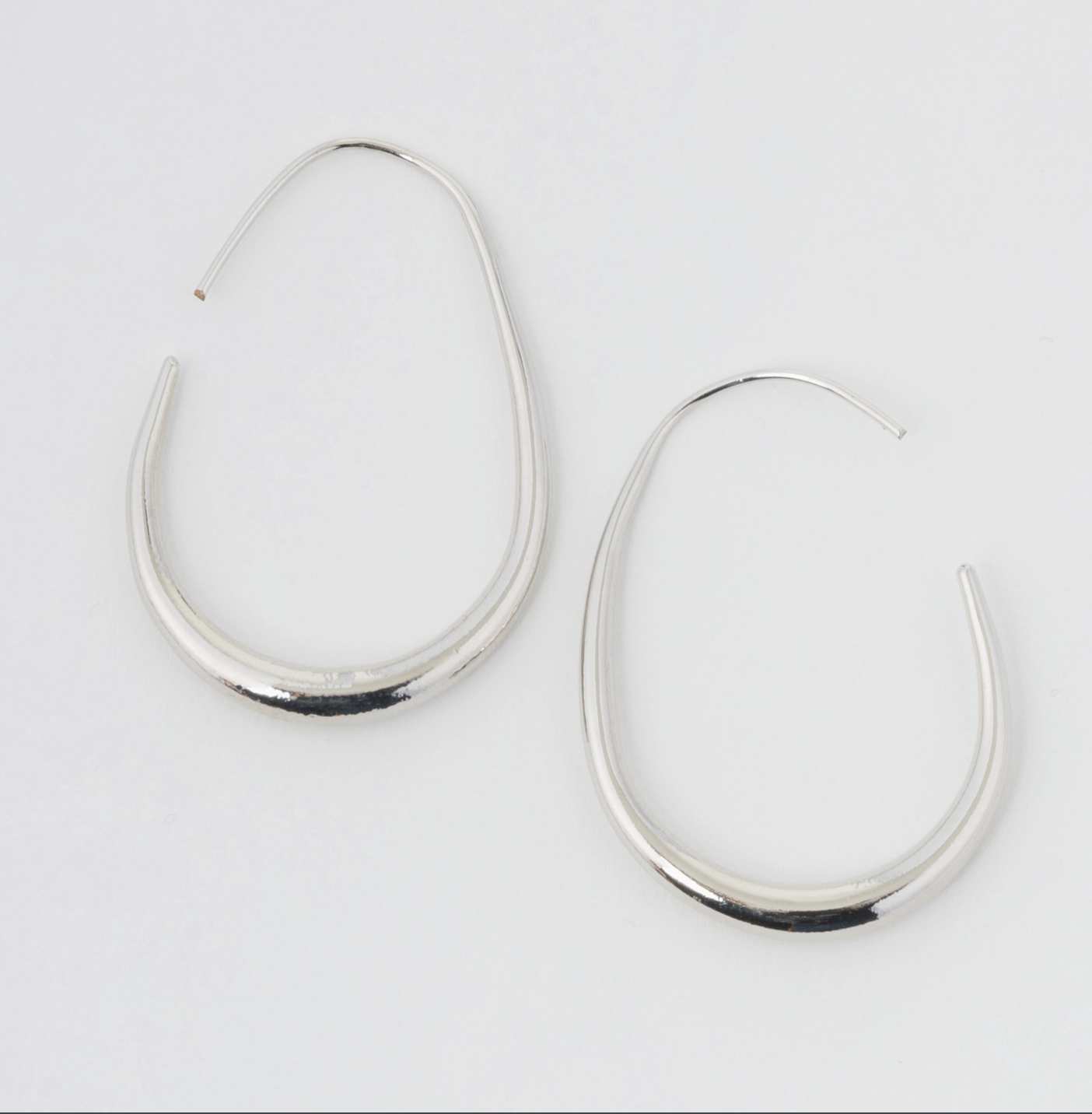 Oval Modern Hoop Earrings