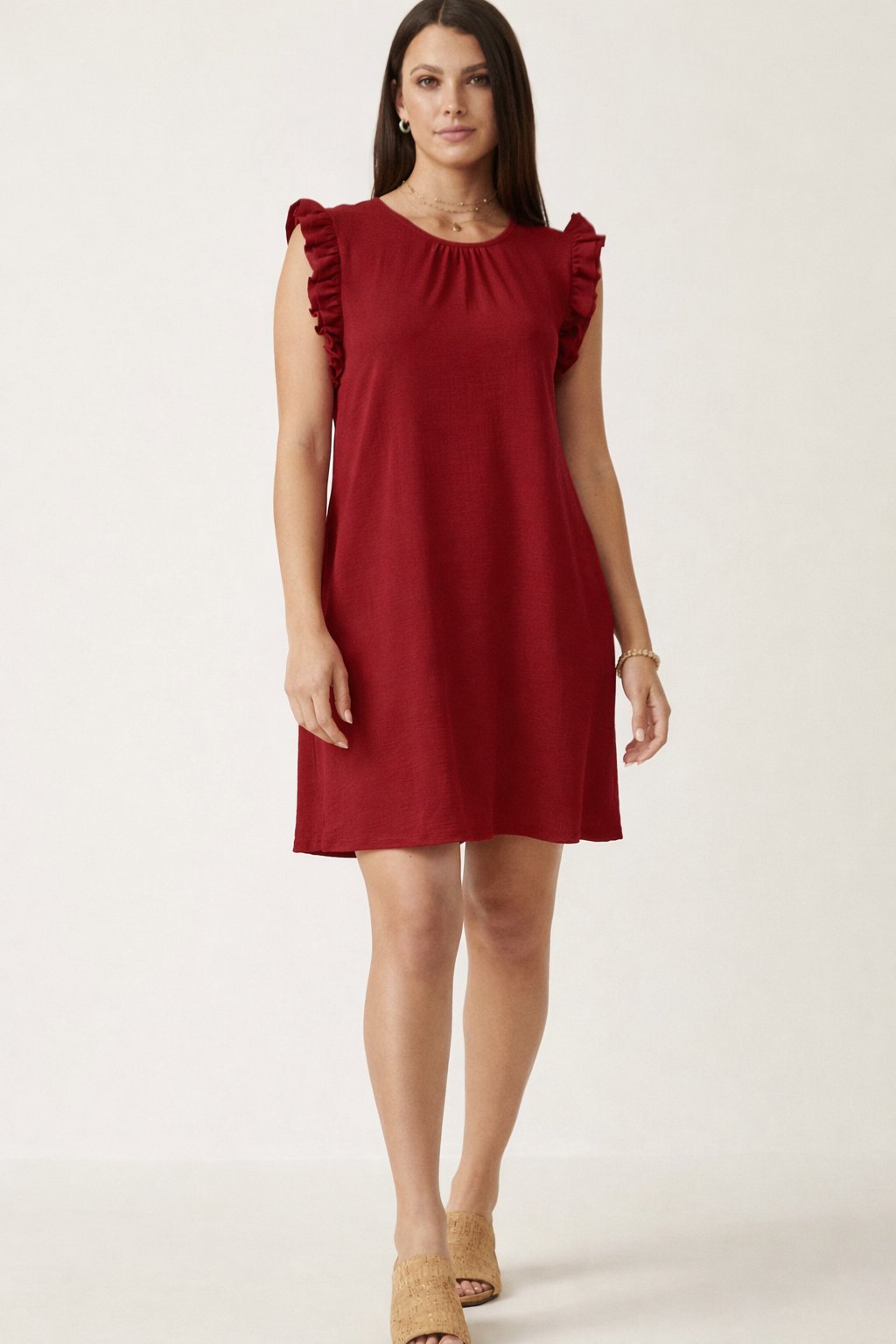 Red Pleated Dress