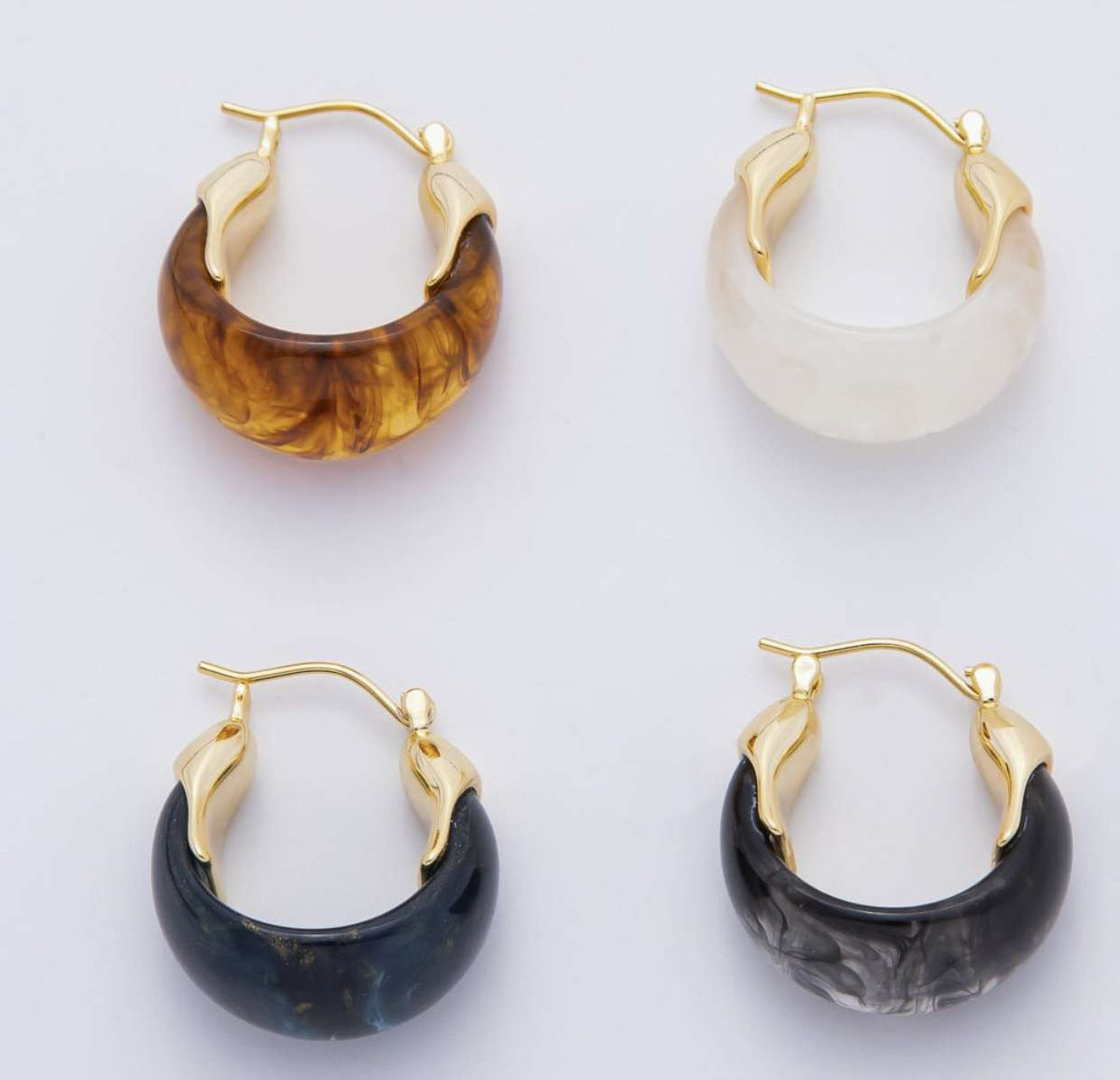 Resin Molten Hoop Earring