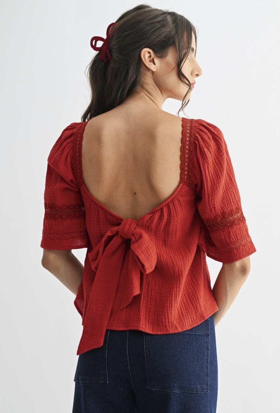 Scarlet Lace trim Shirt