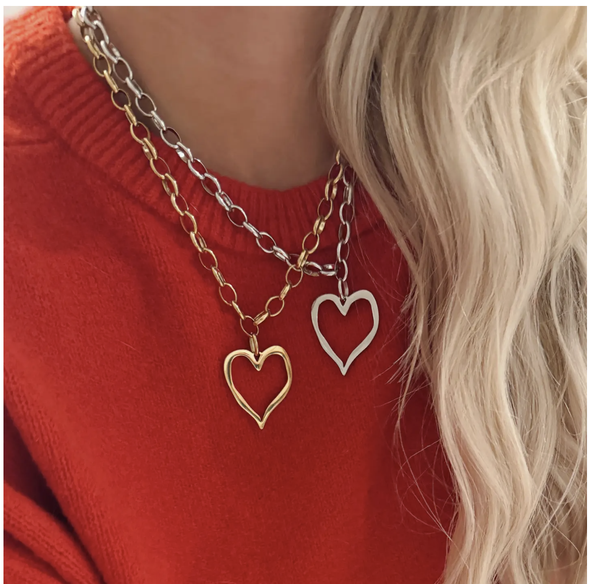 Large open Heart Necklace