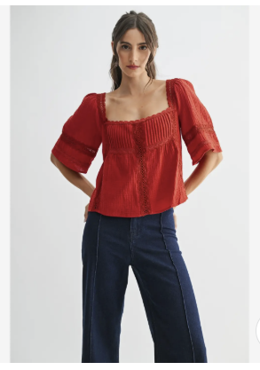 Scarlet Lace trim Blouse