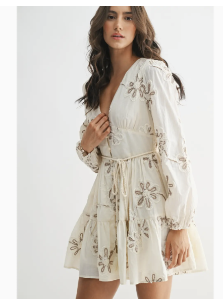 Exquisite Embroidered Floral Dress