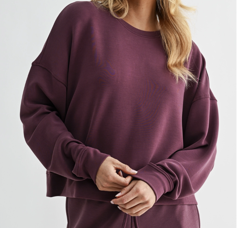Dropped Shoulder Sweatshirt Plum
