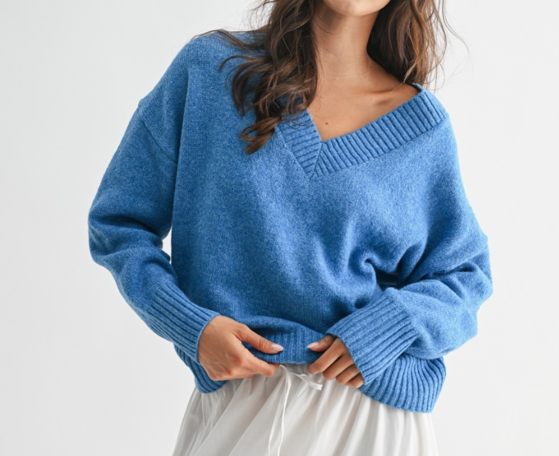 V Neck Knit Sweater