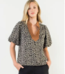 Leopard Puff Sleeve v-Neck
