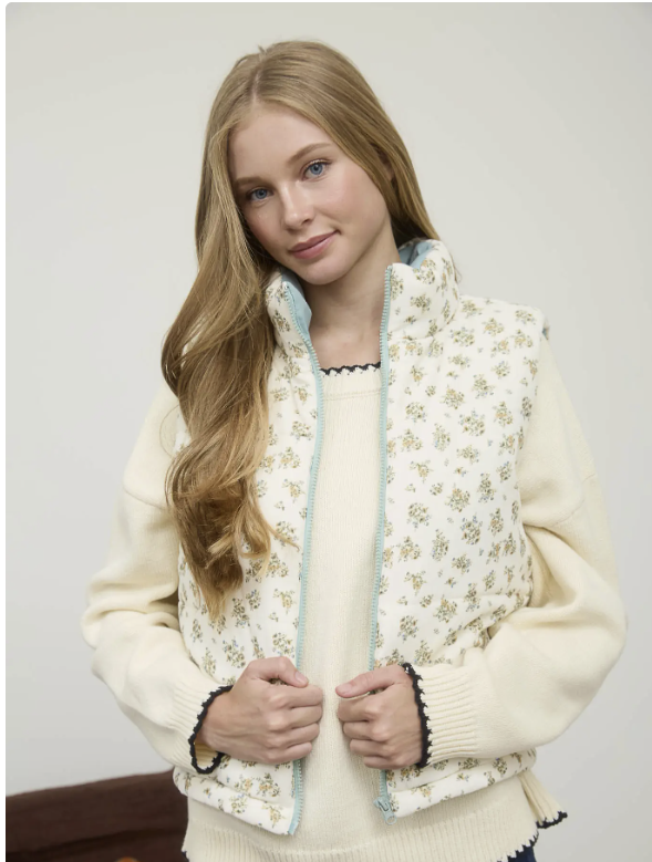 Floral Zip Puffer