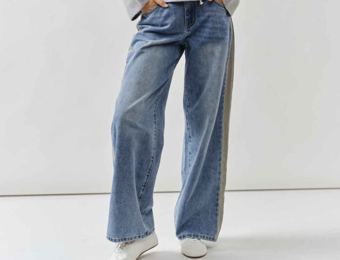 Straight Slouchy W/Contrast Line