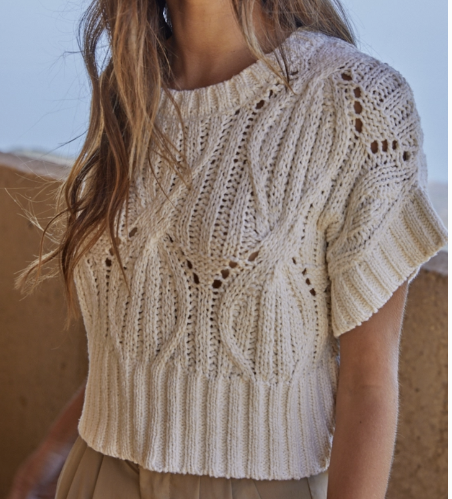 Crochet Knit Round Neck