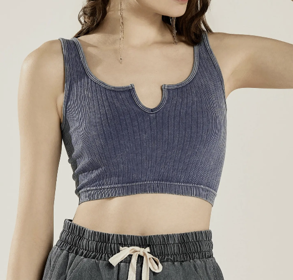 Keyhole Neckline Ribbed Bralette