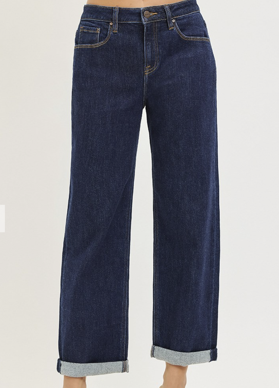 Crop Slouch Boyfriend Cuffed Jeans