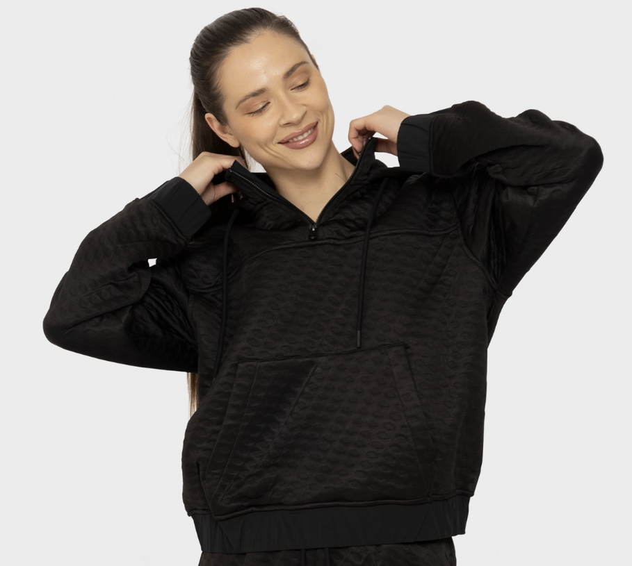 Water Resistant Quilted Pullover Hoodie