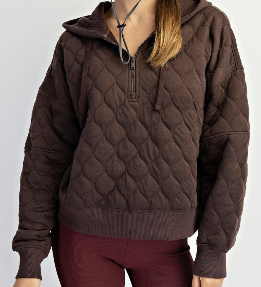 Quilted Quarter Zip w/ Hood