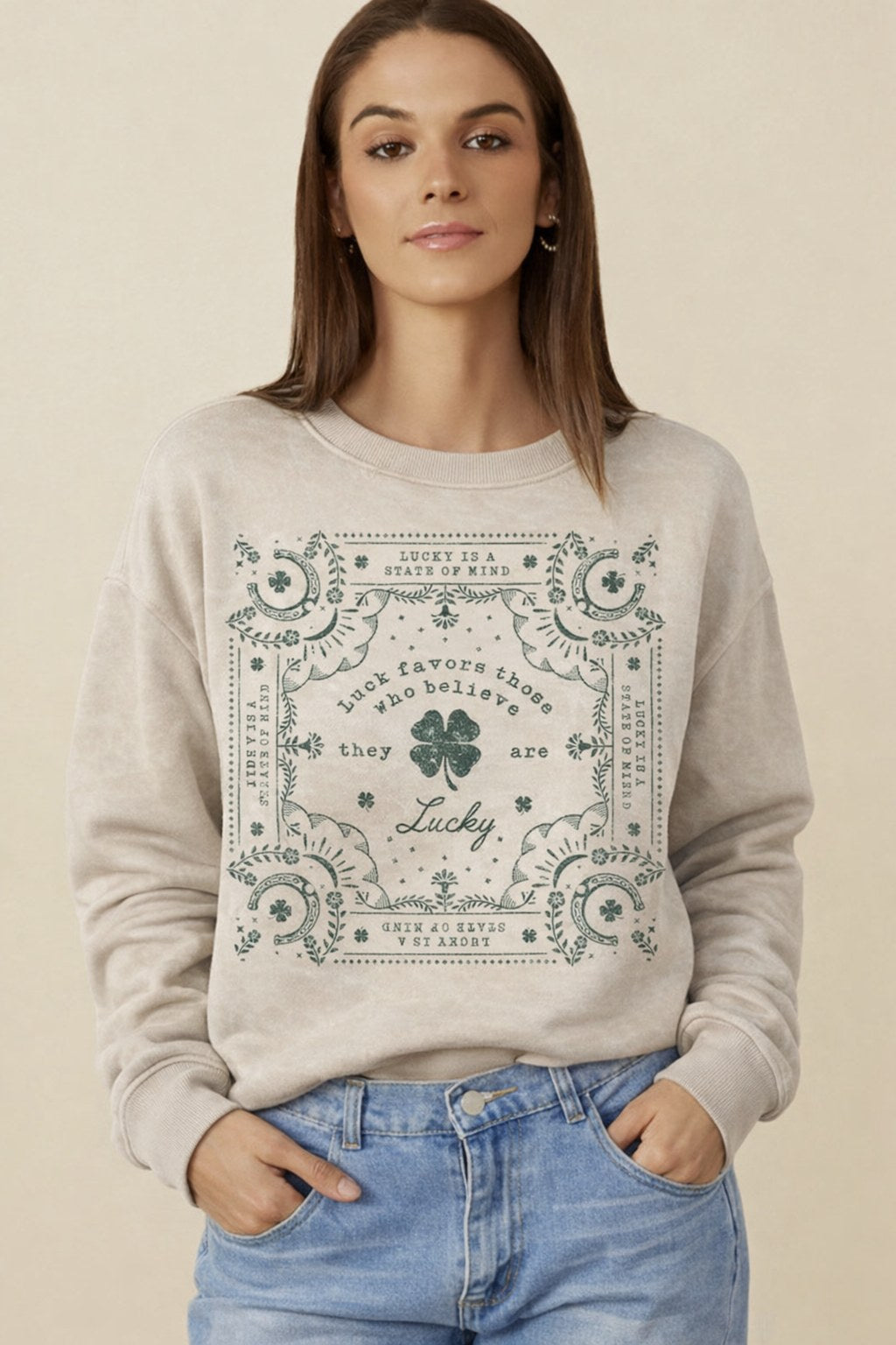 They Are Lucky Graphic Sweatshirt