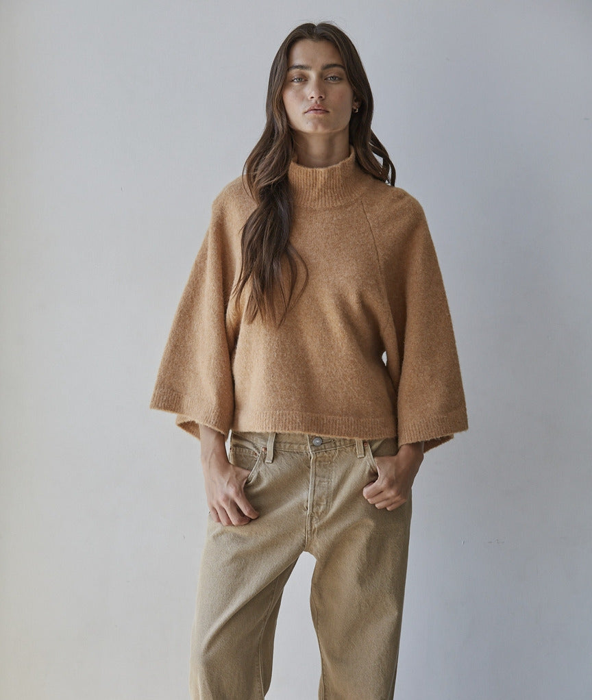 Turtleneck Boxy Pullover Knit Sweater