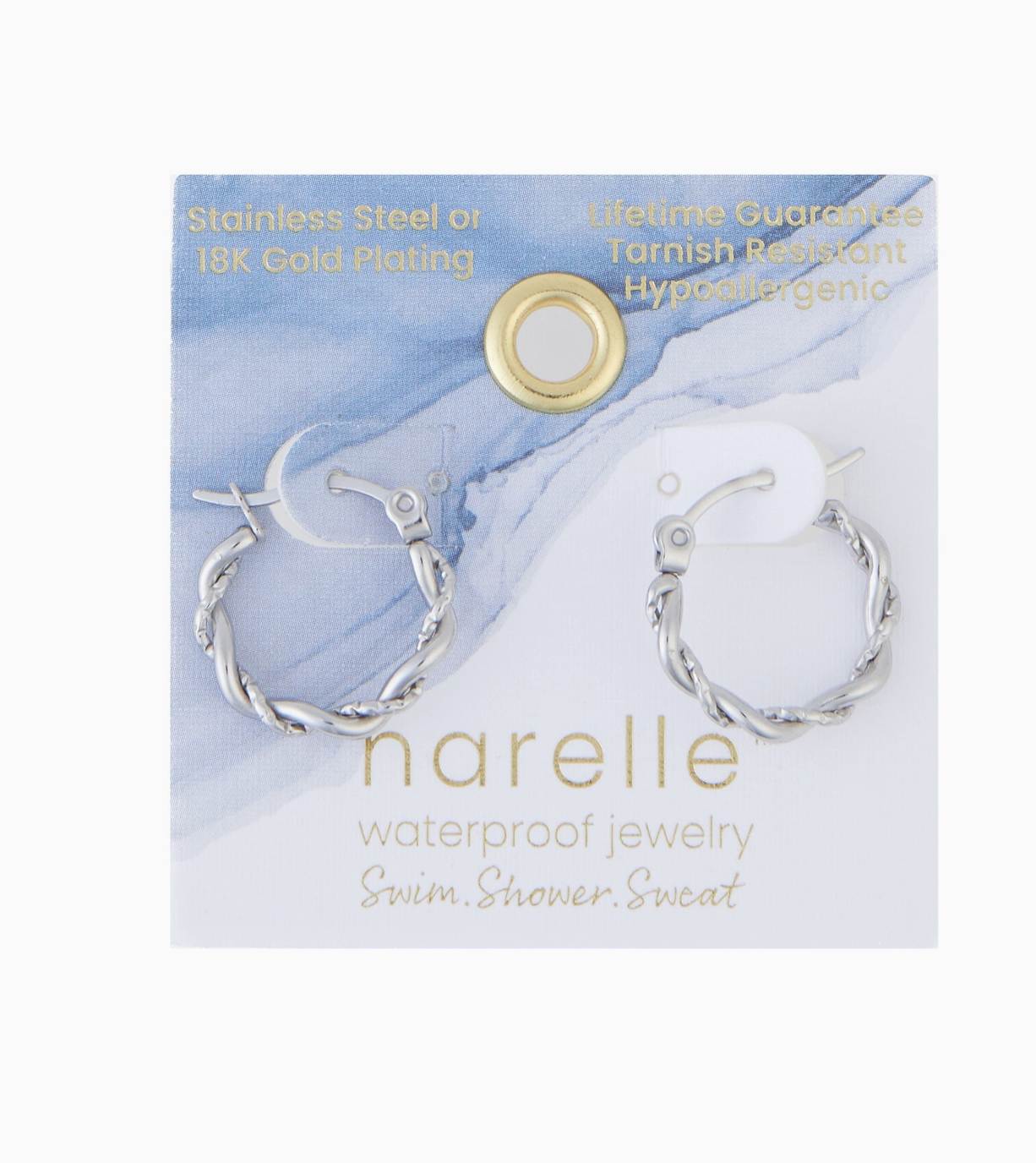 Twisted Hoop Pin Catch Earrings