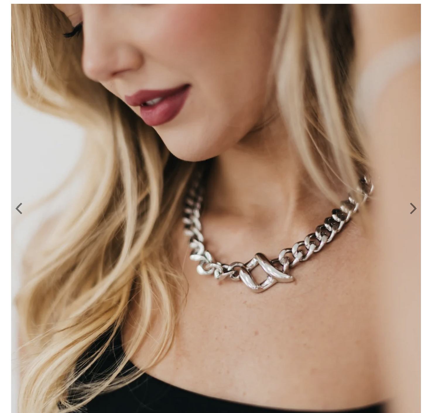 Viviana Chain Statement Necklace - Silver