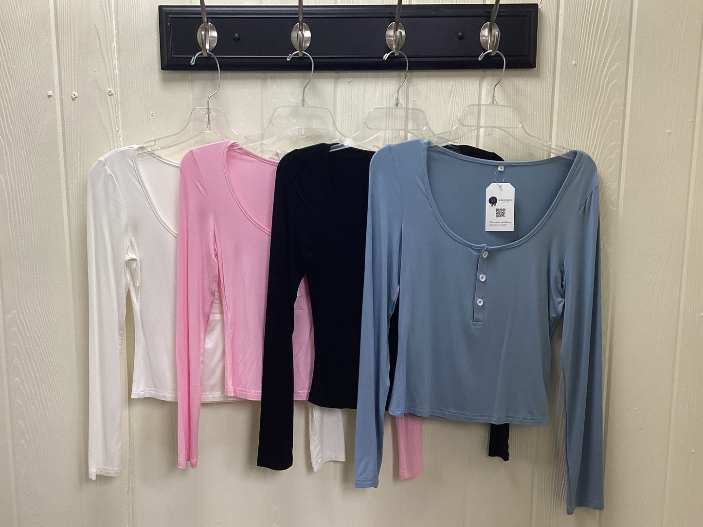 Square Neck Button Top