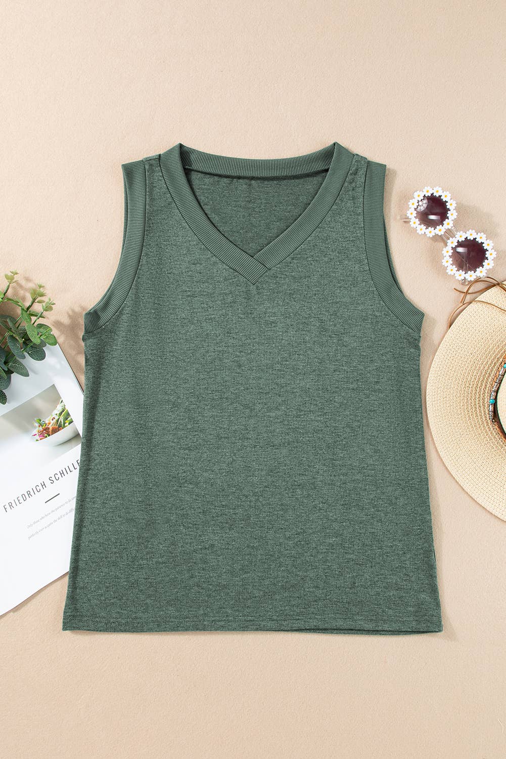 LDC Solid V-Neck Tank Top