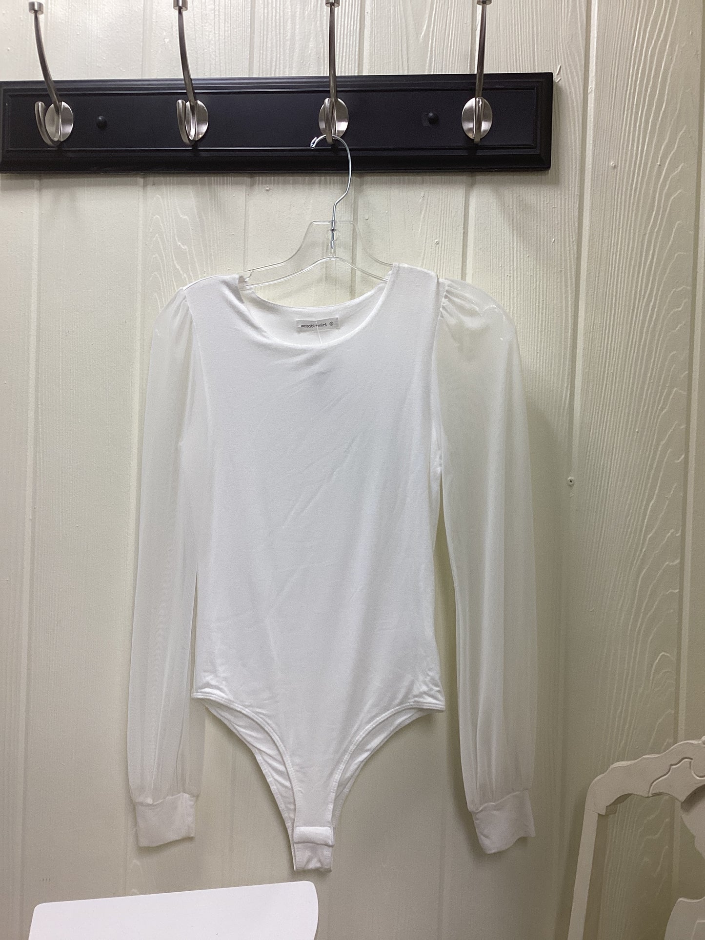 Mock Neck Mesh Sleeve Bodysuit