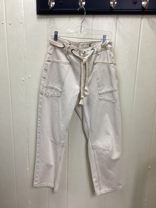 Cream Barrel Denim Pants