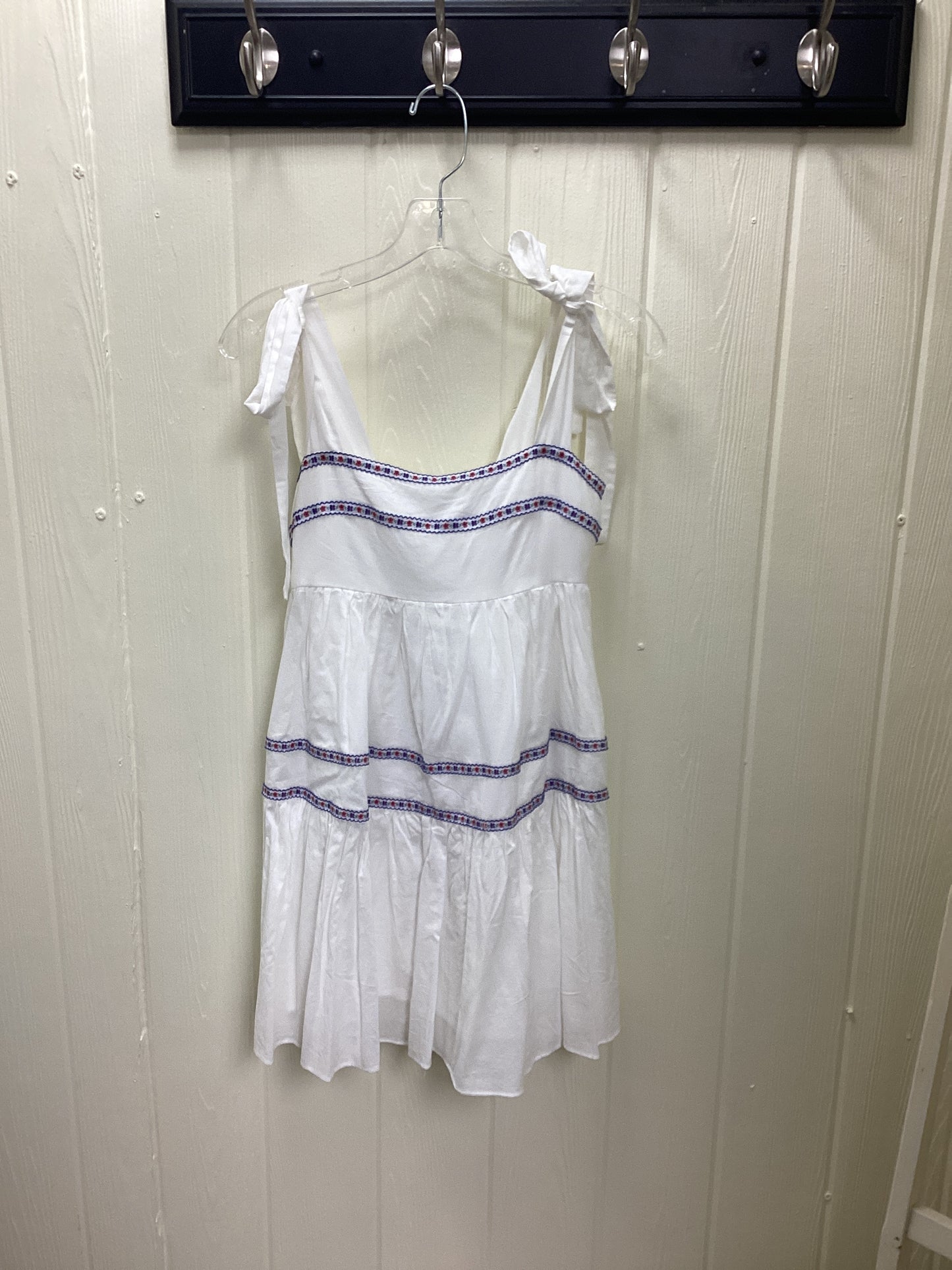 White Tied Shoulder Ruffle Tiered Dress