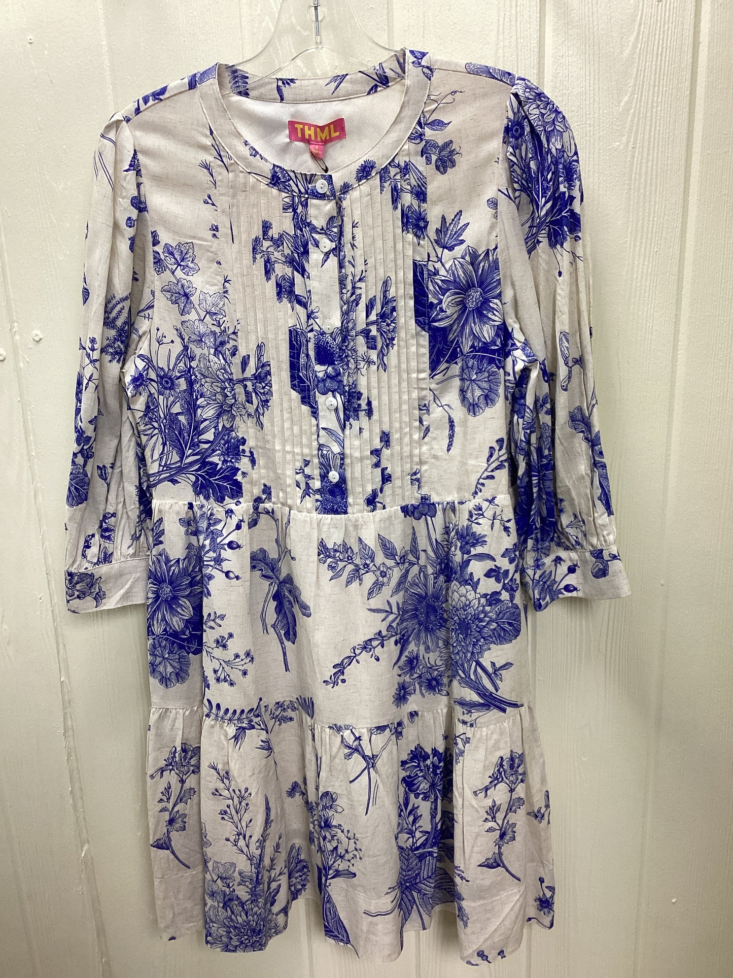 THML Long Sleeve Floral Midi Dress