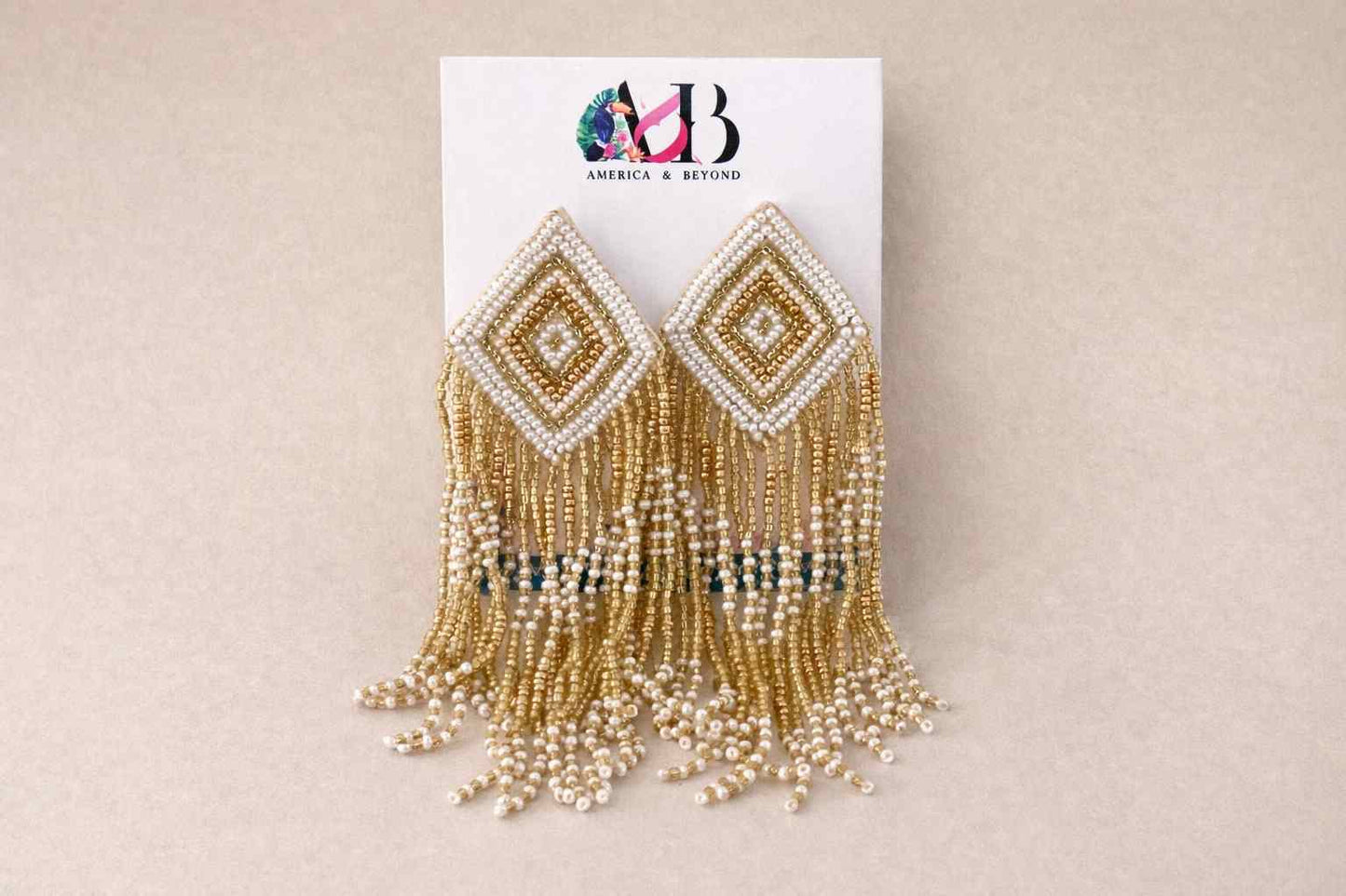 A&B Medium Beaded Earrings