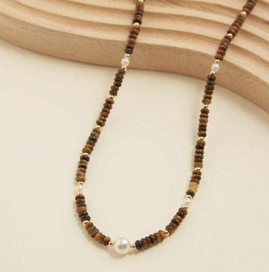 Aira Bead Stone Dainty Necklace