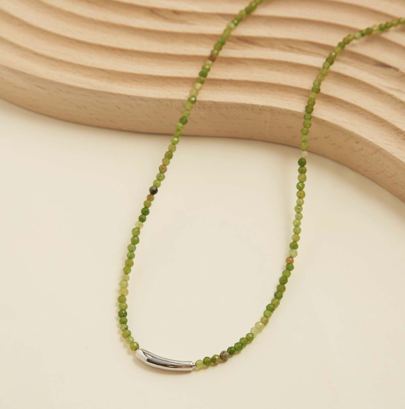 Aira Bead Stone Dainty Necklace