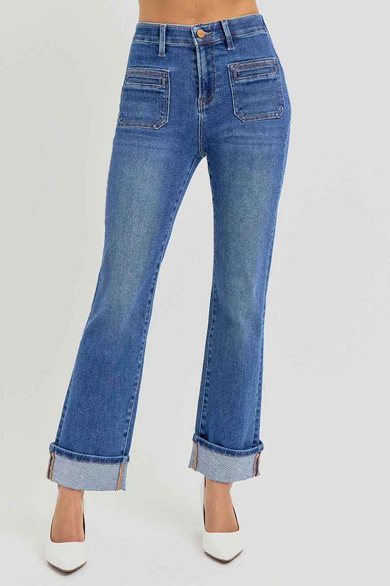 Ankle Slim Straight High Rise Jeans