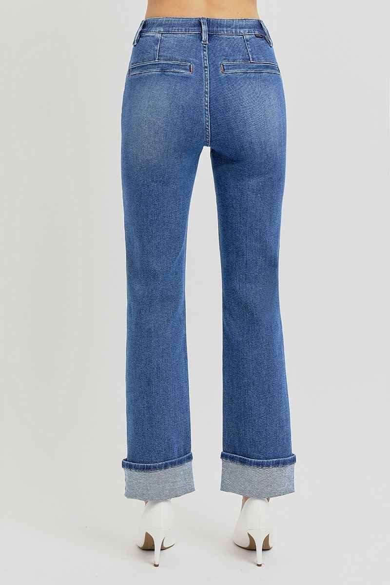 Ankle Slim Straight High Rise Jeans
