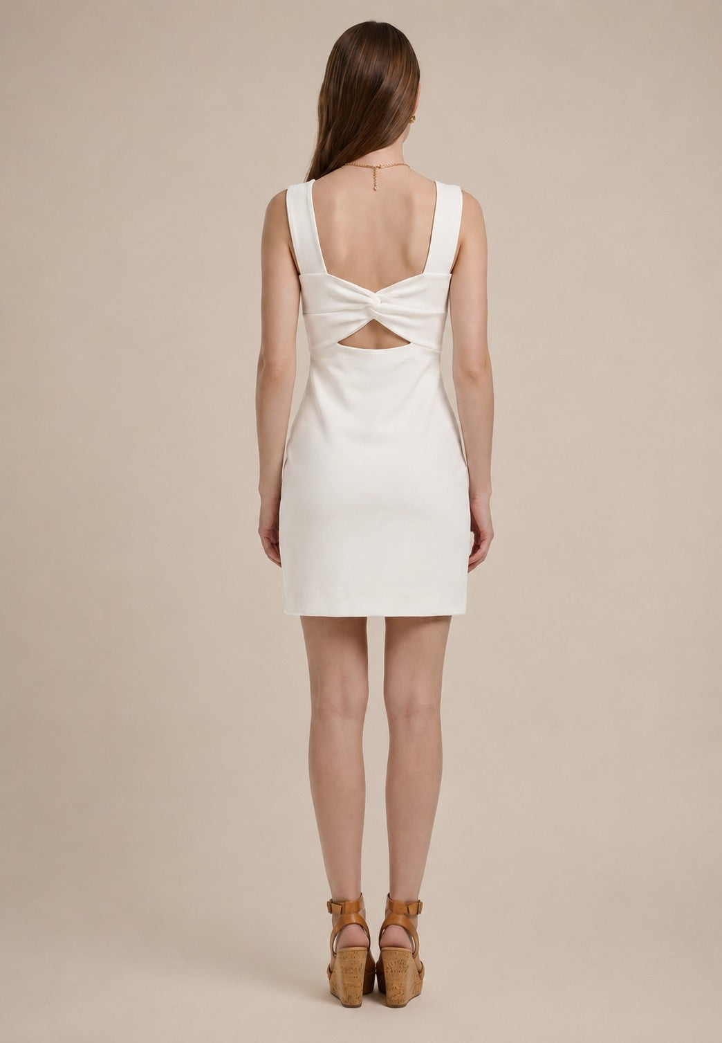 Back Cut Out and Twist Detail Mini Dress