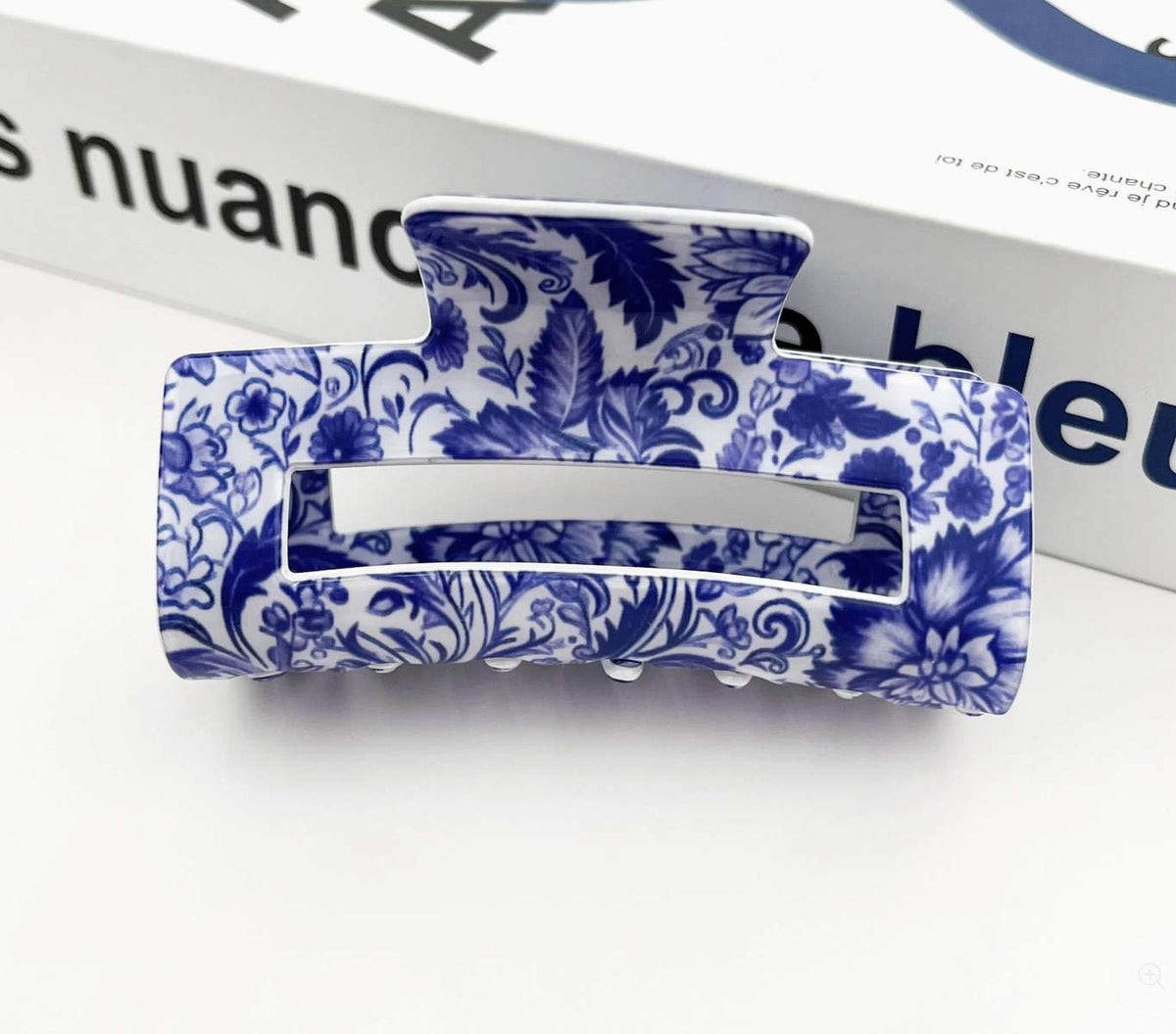 Blue & White Claw Clip