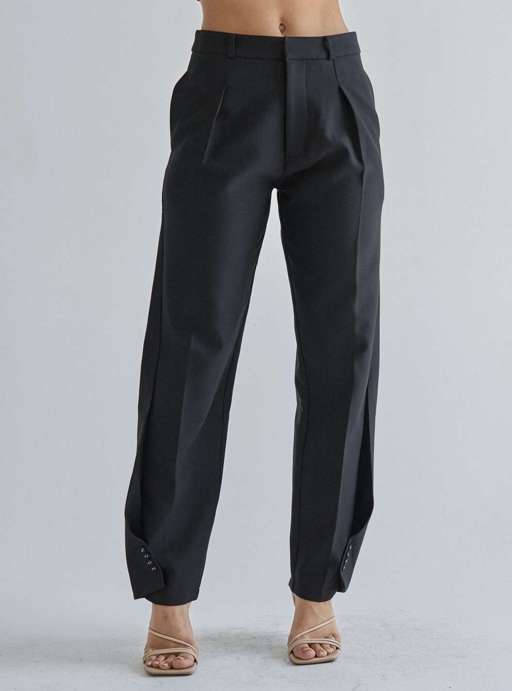 Bottom Button Detail Balloon Pants